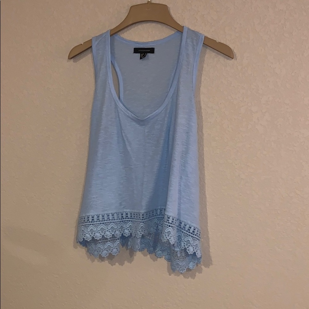 Light blue tank with lace